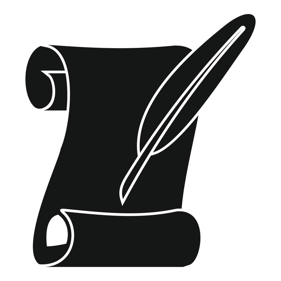 Medieval letter icon, simple style vector