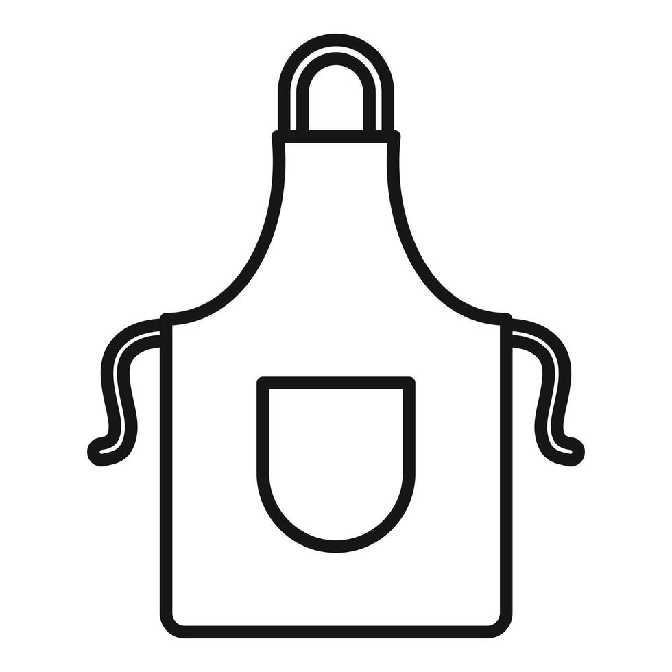 icono de delantal de cocina, estilo de esquema vector