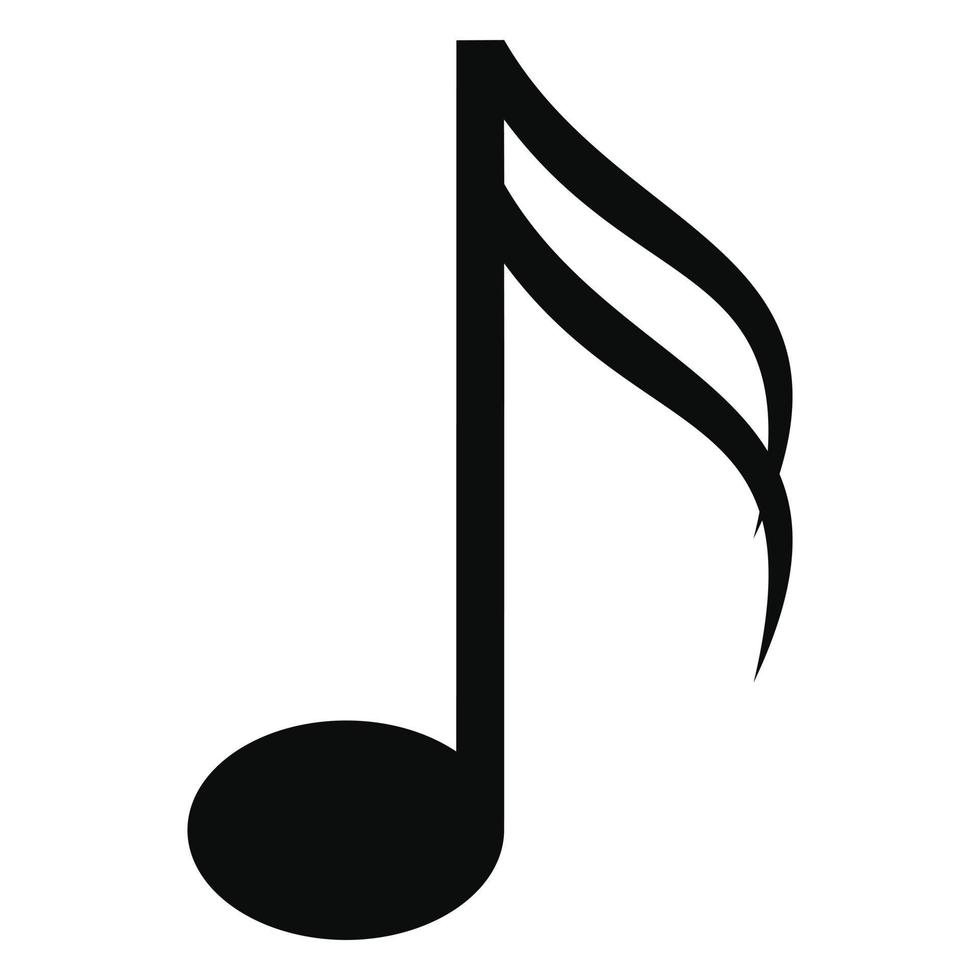 decimosexto icono de nota musical, estilo simple vector