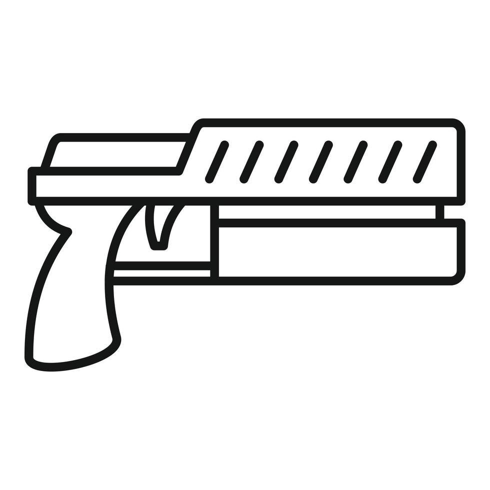 Raygun blaster icon, outline style vector