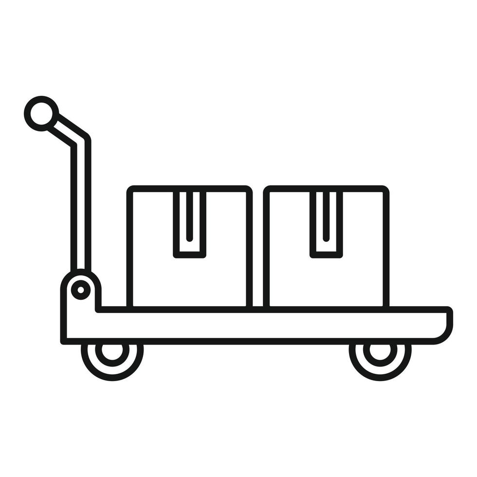 Warehouse cart icon, outline style vector