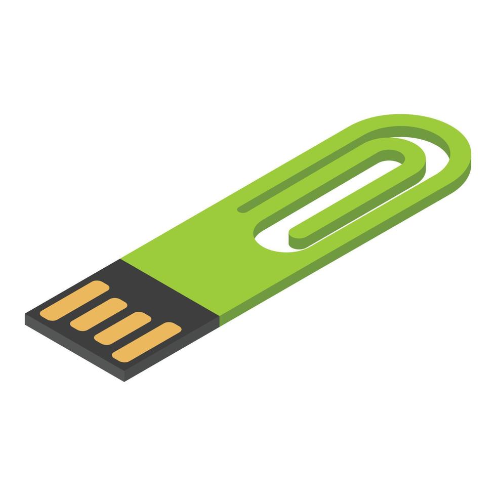 Mini usb flash icon, isometric style vector