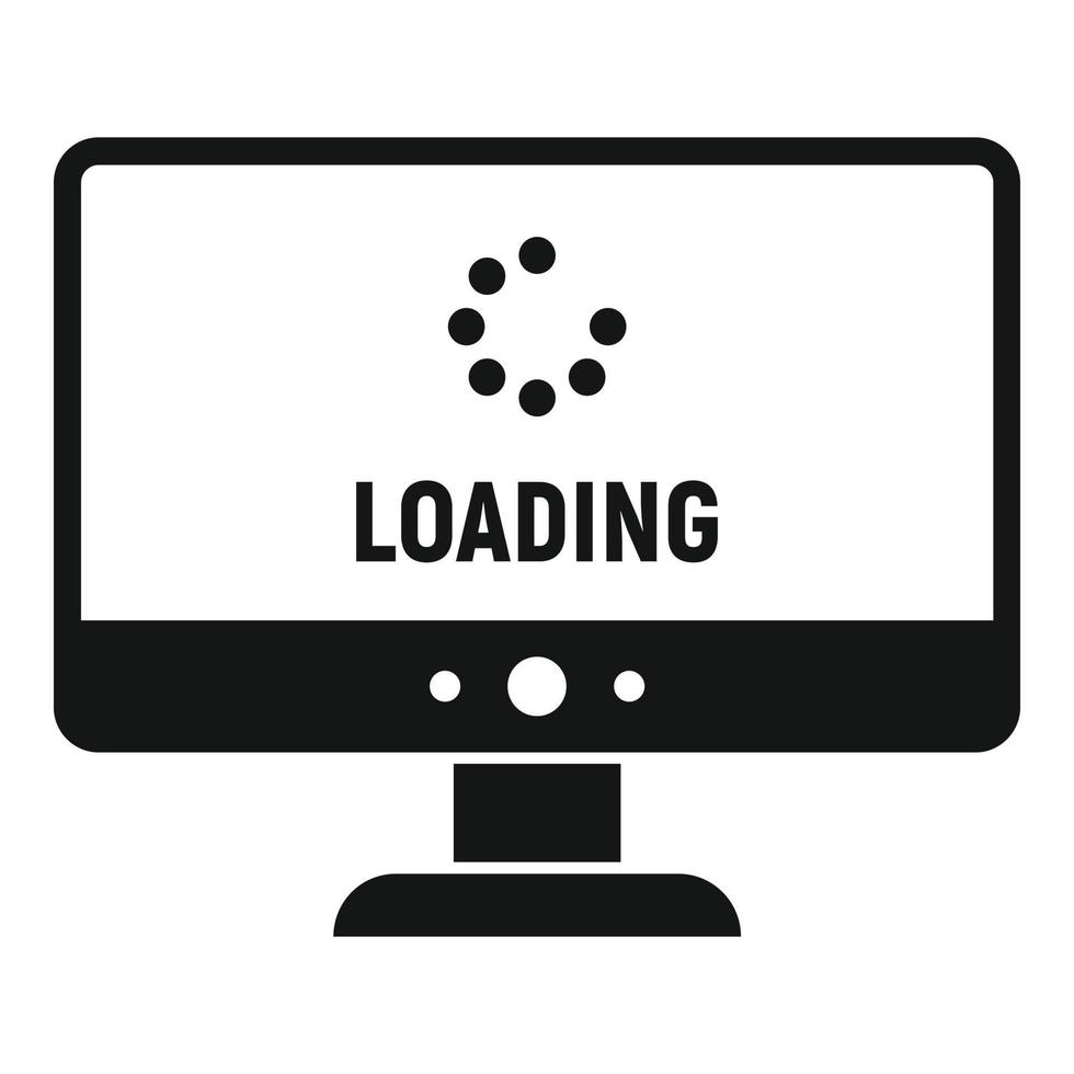 Loading computer update icon, simple style vector