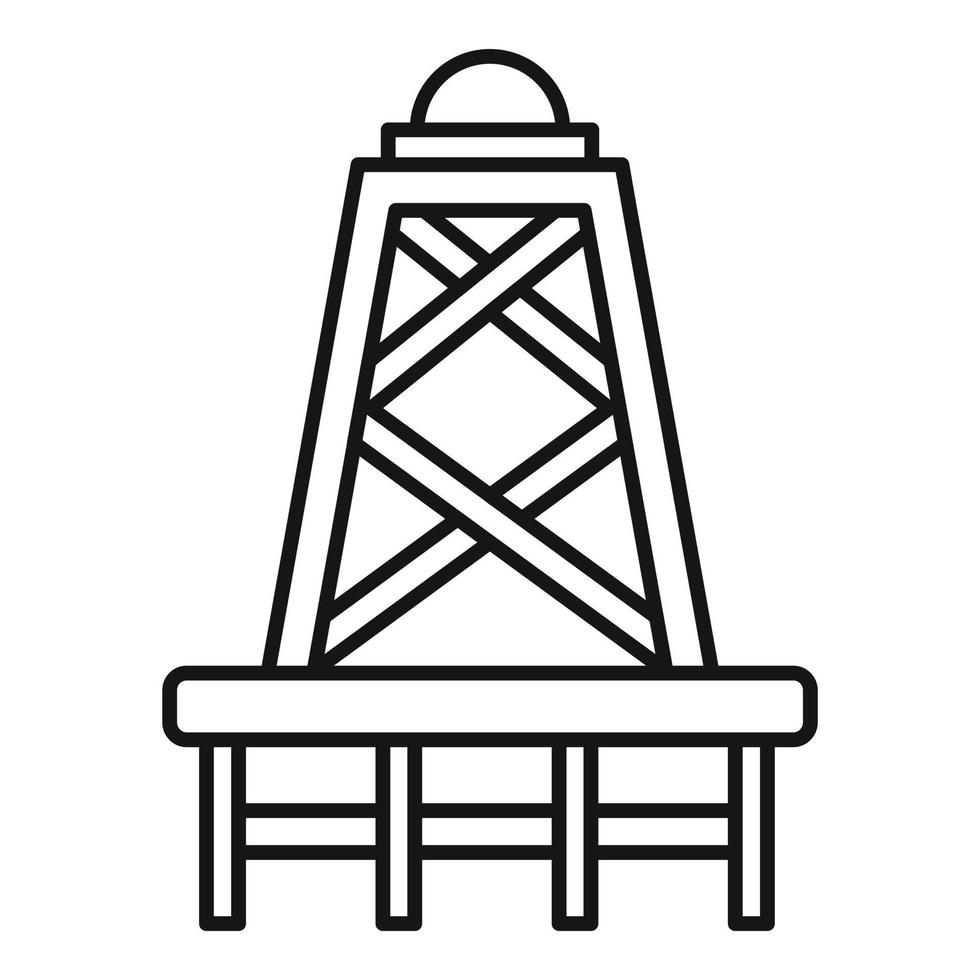 Derrick tower icon, outline style vector