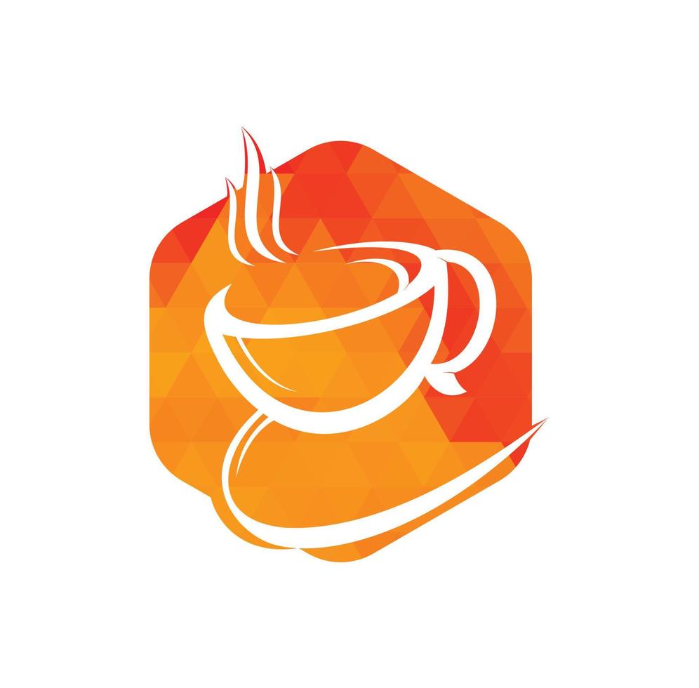Coffee cafe vector logo design. Unique coffee cup icon logo template.