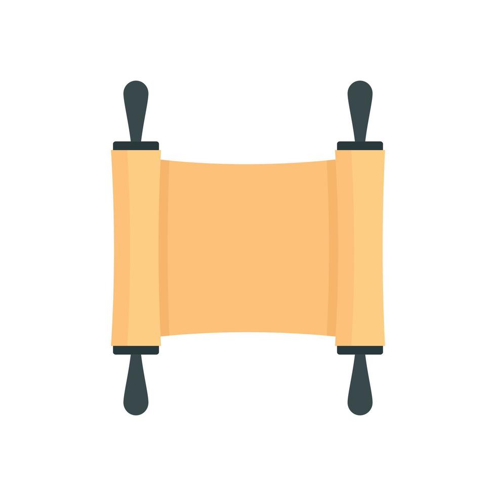 Rolled papyrus from ancient icon, flat style vector