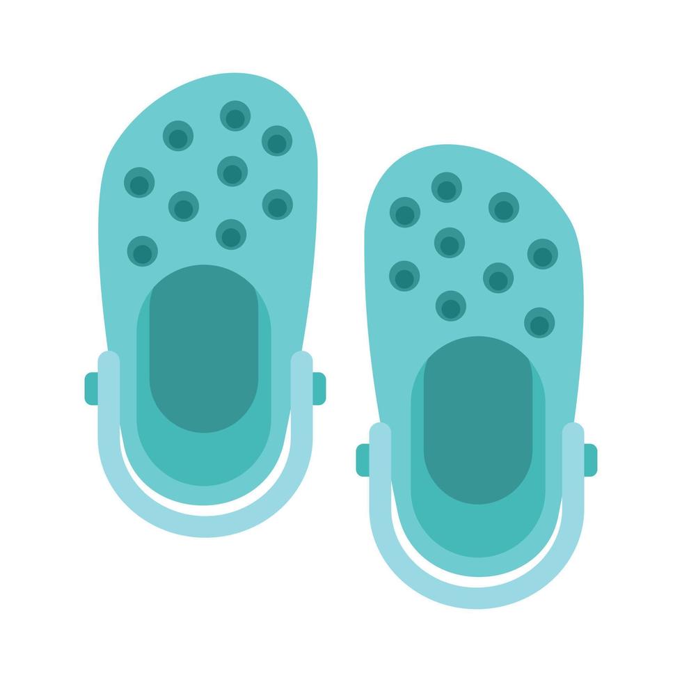 Aquapark slippers icon, flat style vector
