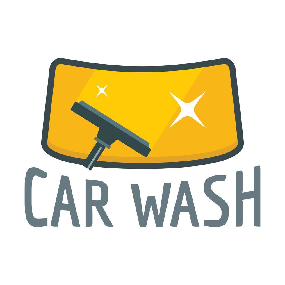 logotipo de vidrio de viento de lavado de autos, estilo plano vector