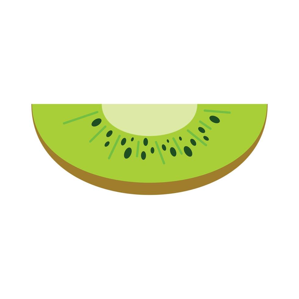 rebanada de icono de kiwi, estilo plano vector