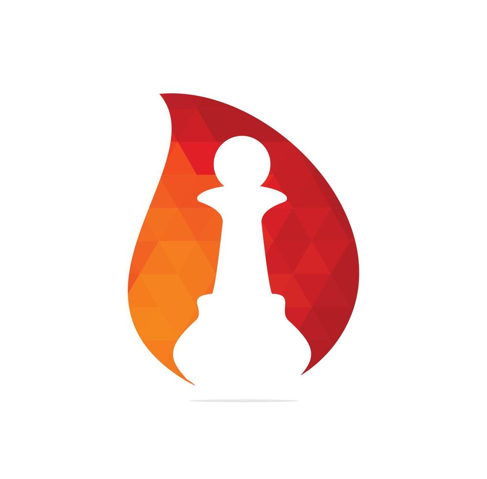 Water drop with a chess figure logo design vector image