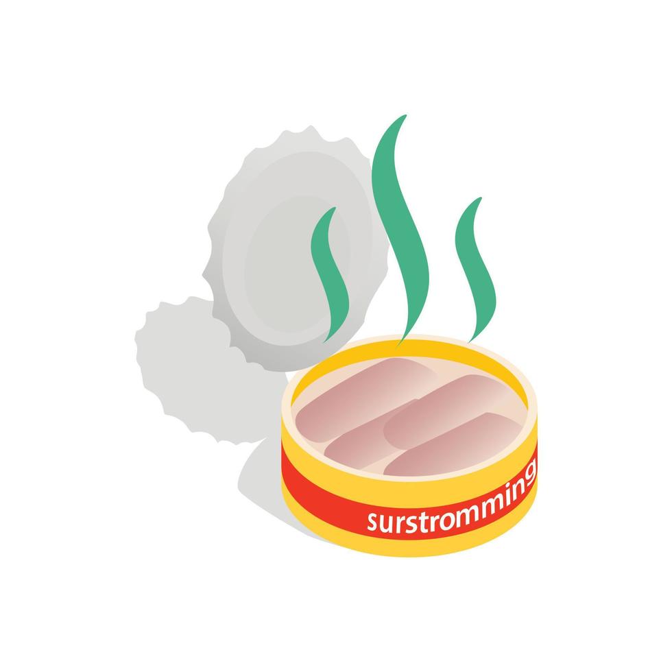 Can of surstomming, danish fermented herring icon vector