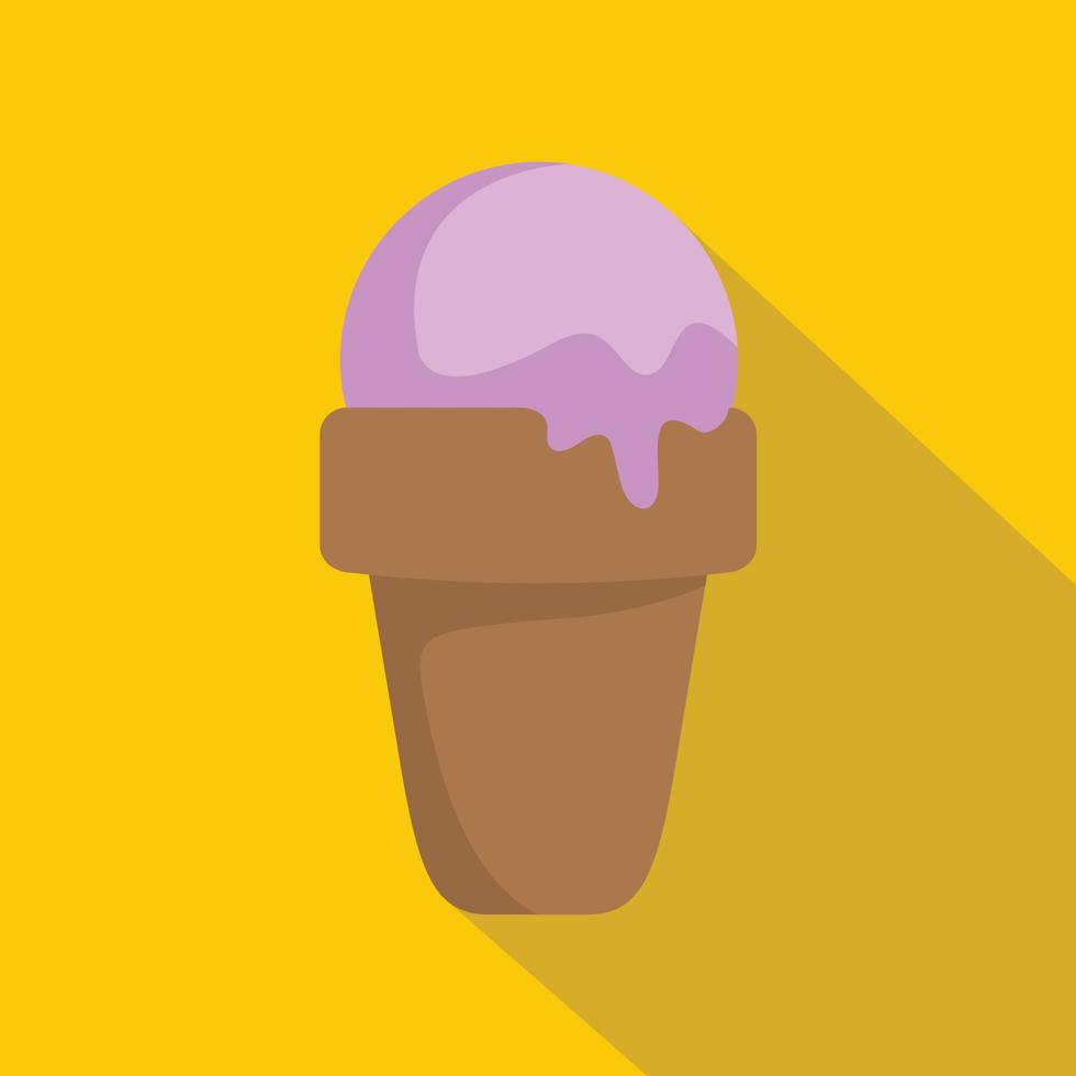 Ice cream summer icon, flat style vector