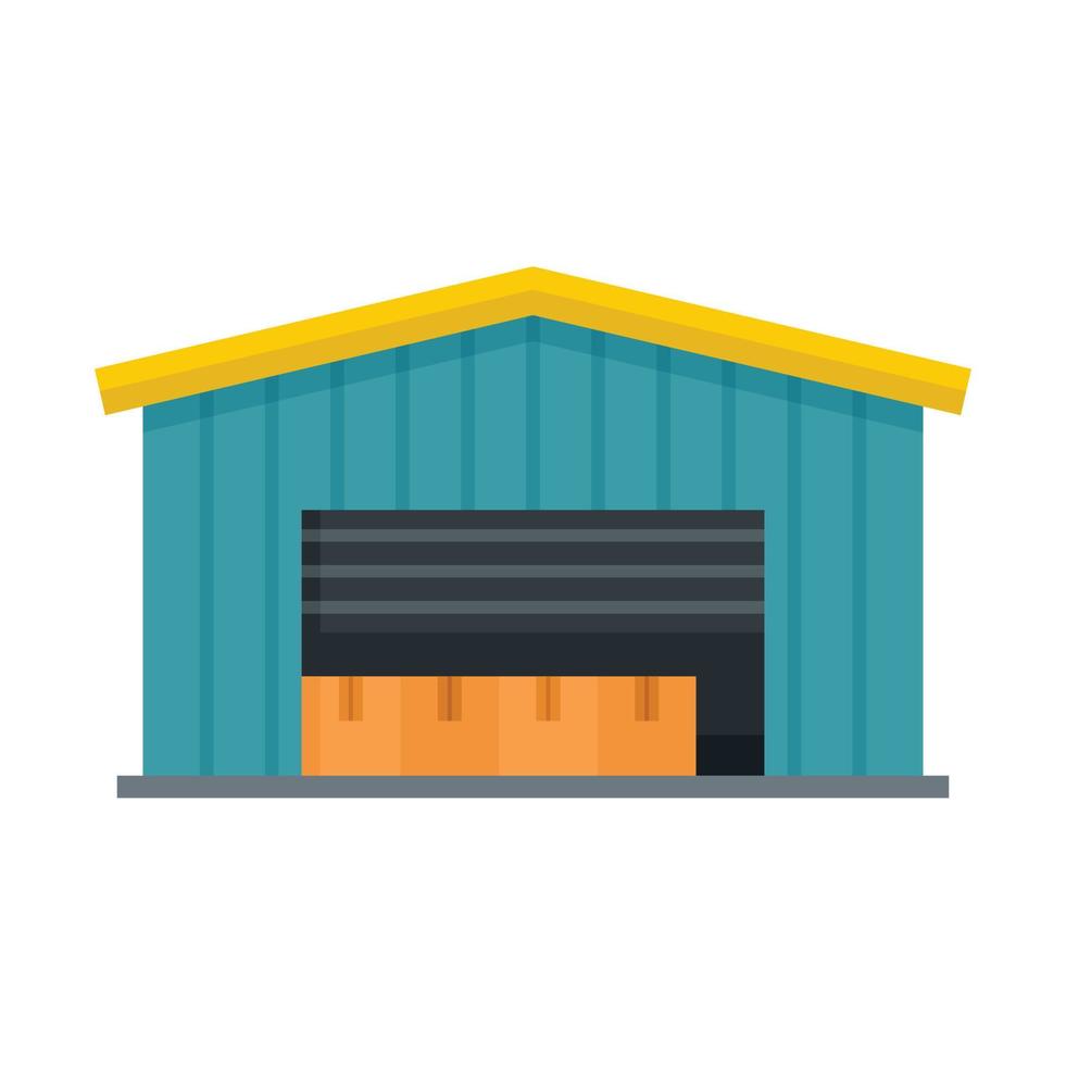 Cargo warehouse icon, flat style vector