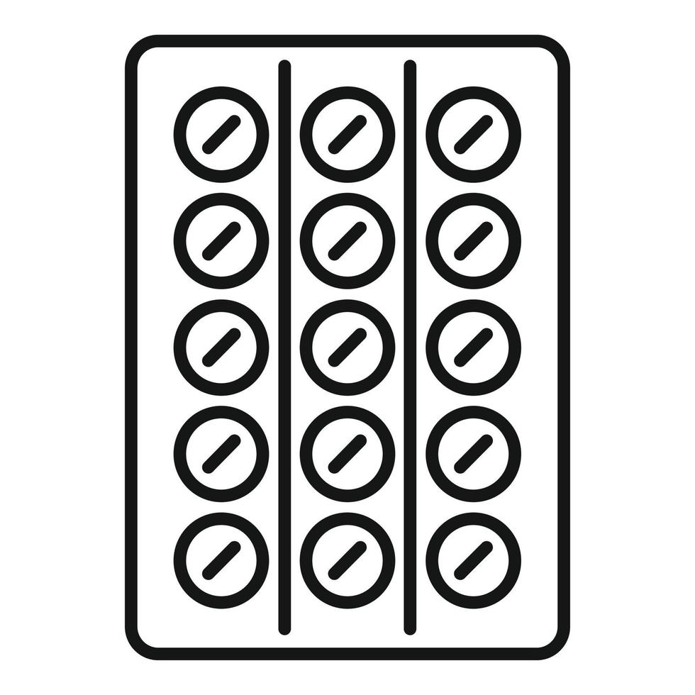 Pill pack icon, outline style vector