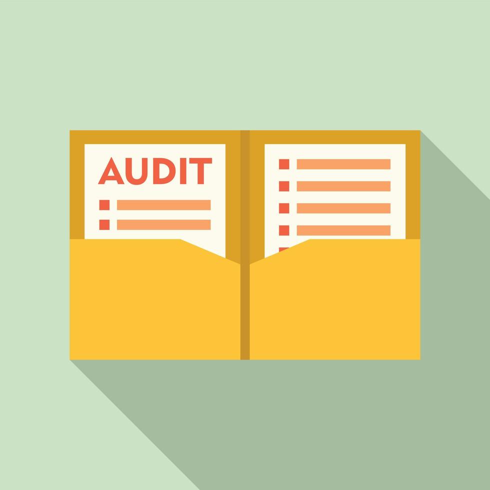 Audit documents icon, flat style vector