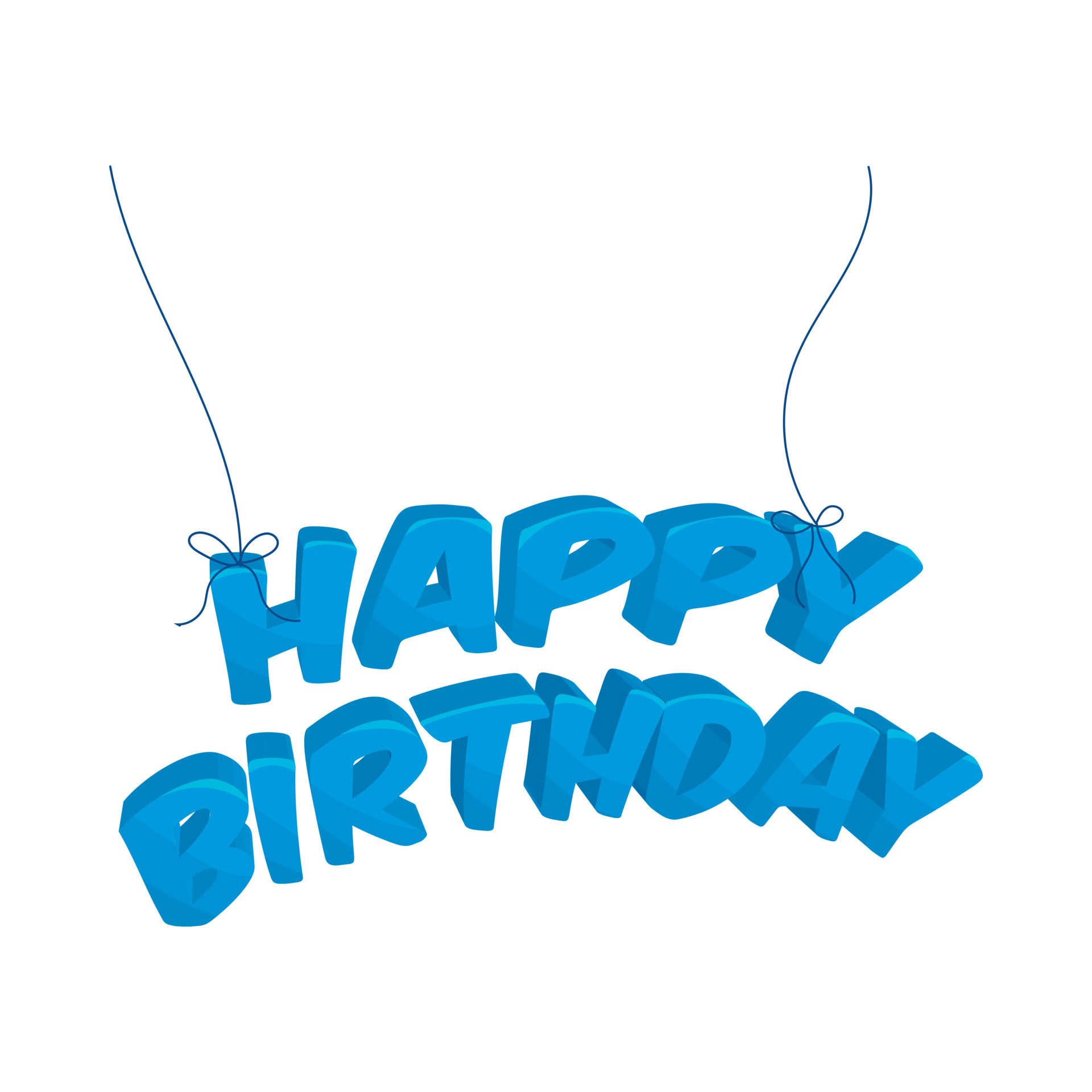 Happy Birthday blue words hanging icon 14621570 Vector Art at Vecteezy