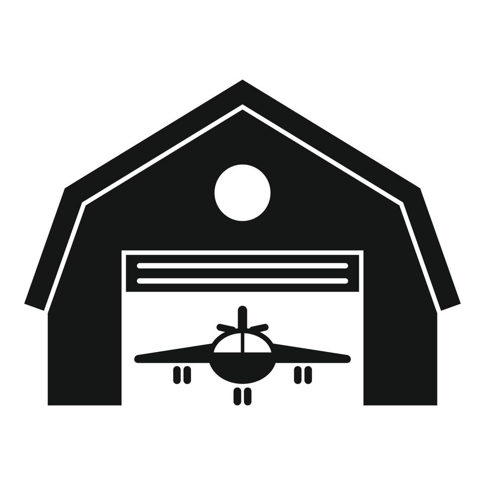 icono de terminal de hangar, estilo simple vector