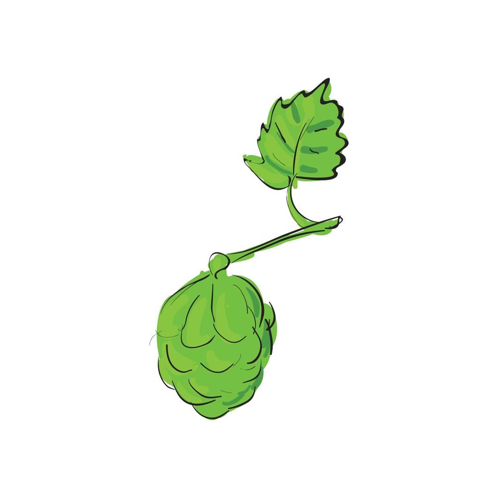 Hops icon, cartoon style vector