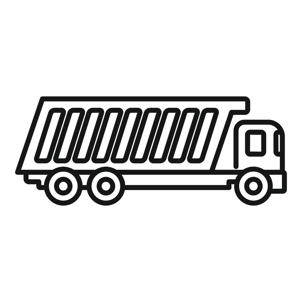 Tipper construction icon, outline style vector