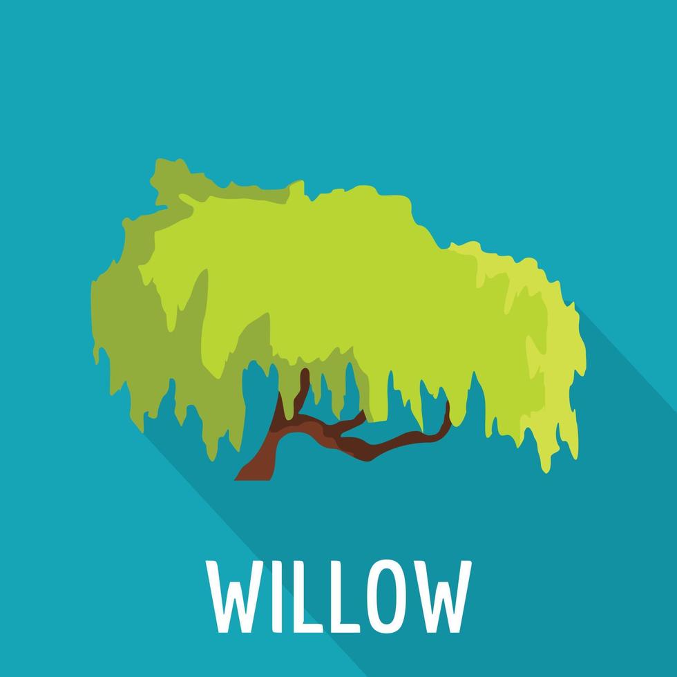Willow tree icon, flat style vector