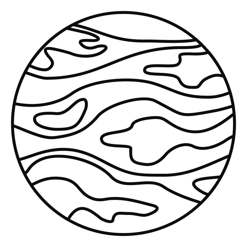 Neptune planet icon, outline style vector