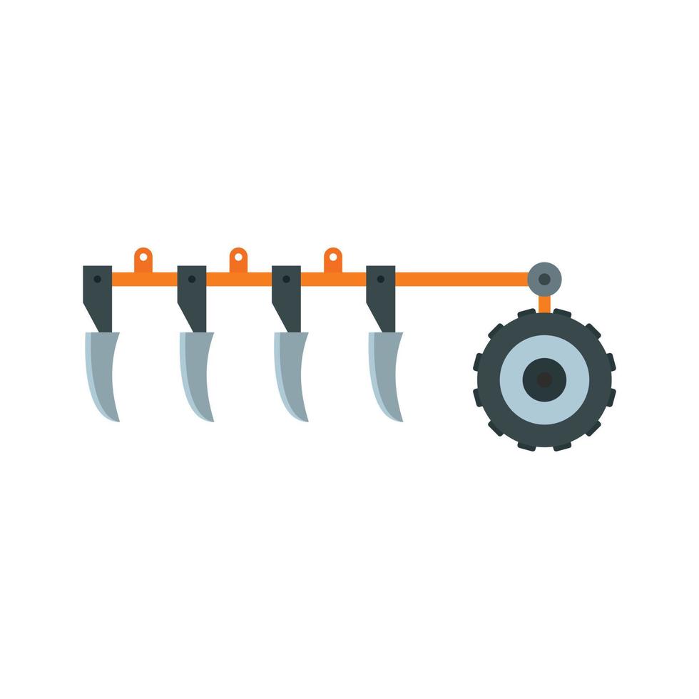 icono de arado de tractor, estilo plano vector