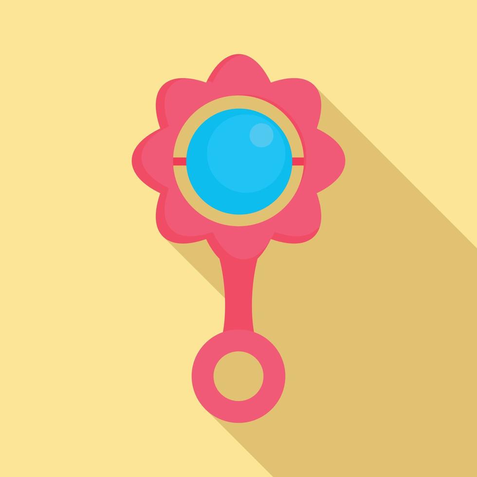 Rattle toy icon, flat style vector