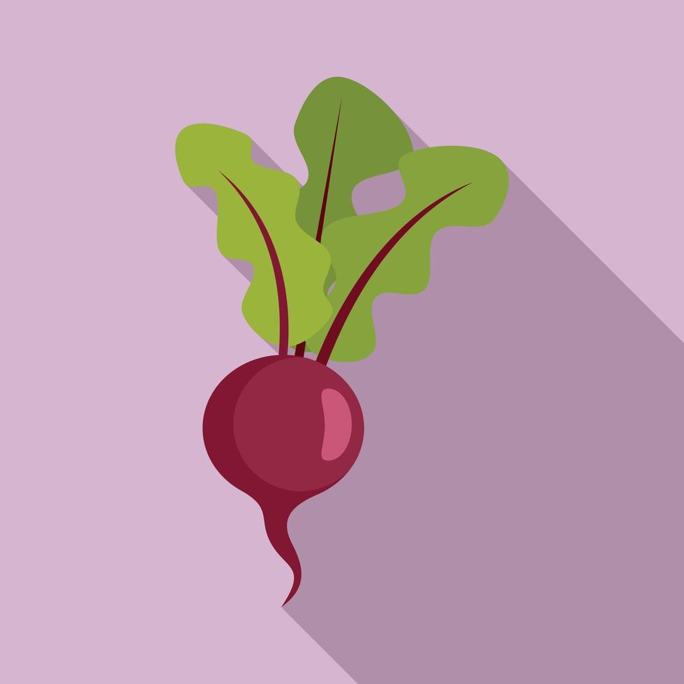 Organic beet icon, flat style vector
