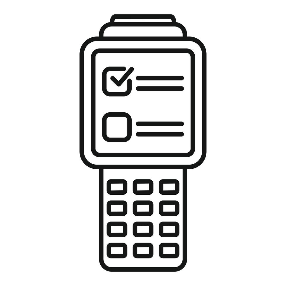 Inventory check device icon, outline style vector