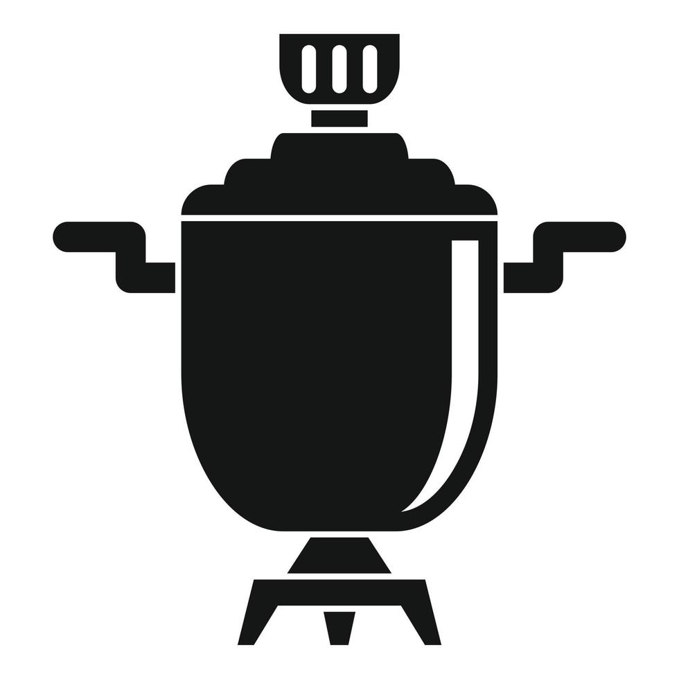 Metal samovar icon, simple style vector