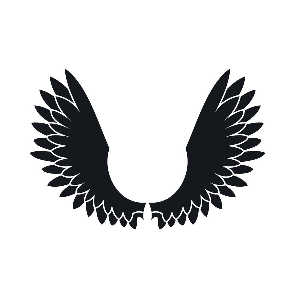 Wing icon, simple style vector