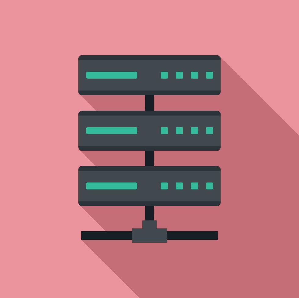 Server rack icon, flat style 14621714 Vector Art at Vecteezy