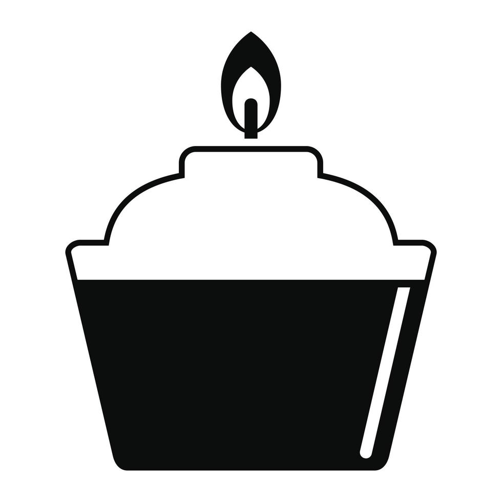 Fire chemistry glass icon, simple style vector