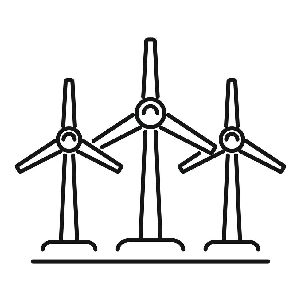 Wind energy plant icon, outline style vector