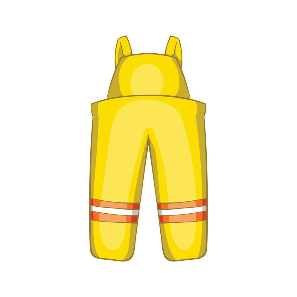 icono de traje de bombero, estilo de dibujos animados vector