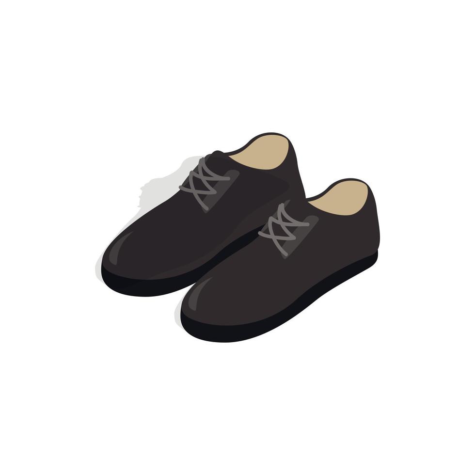 Black male shoes con, isometric 3d style vector