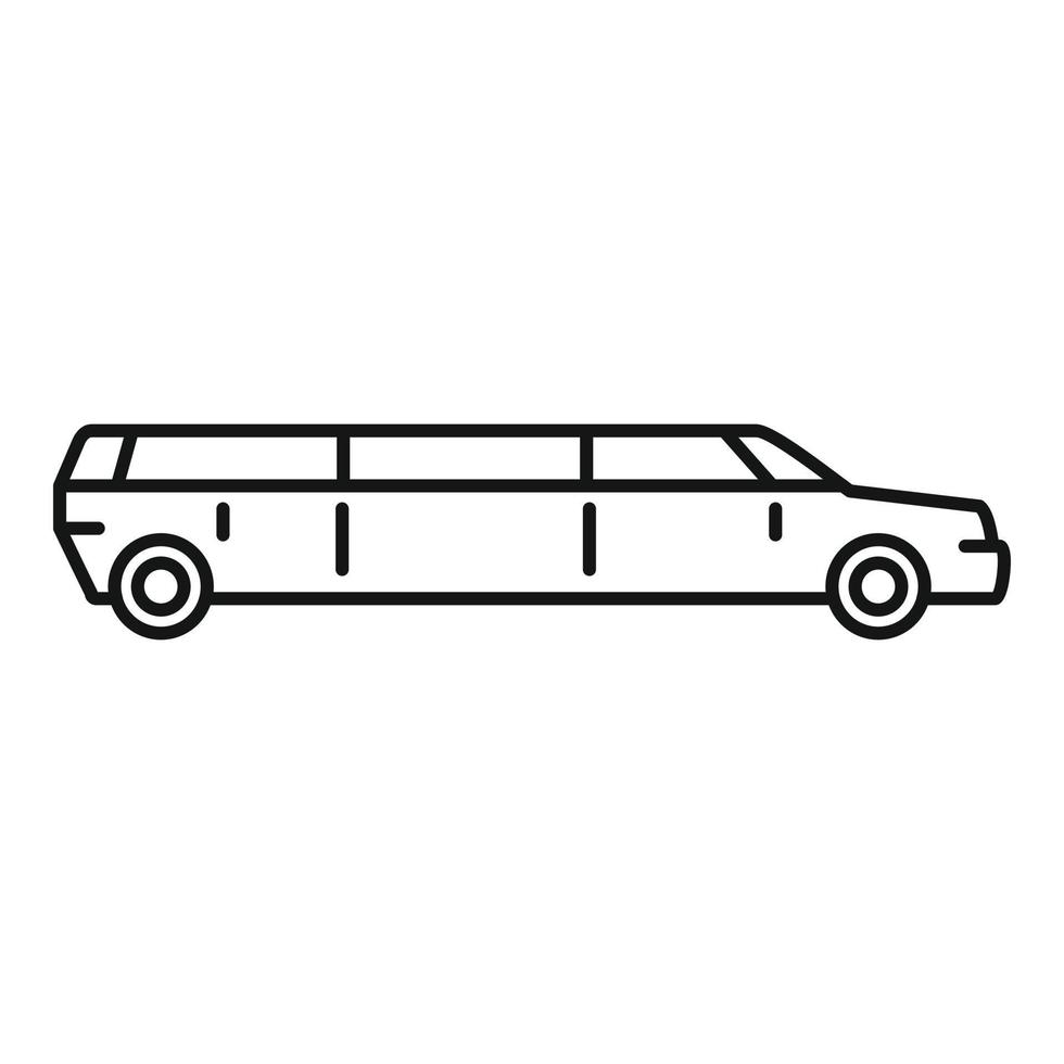 Retro limousine icon, outline style vector