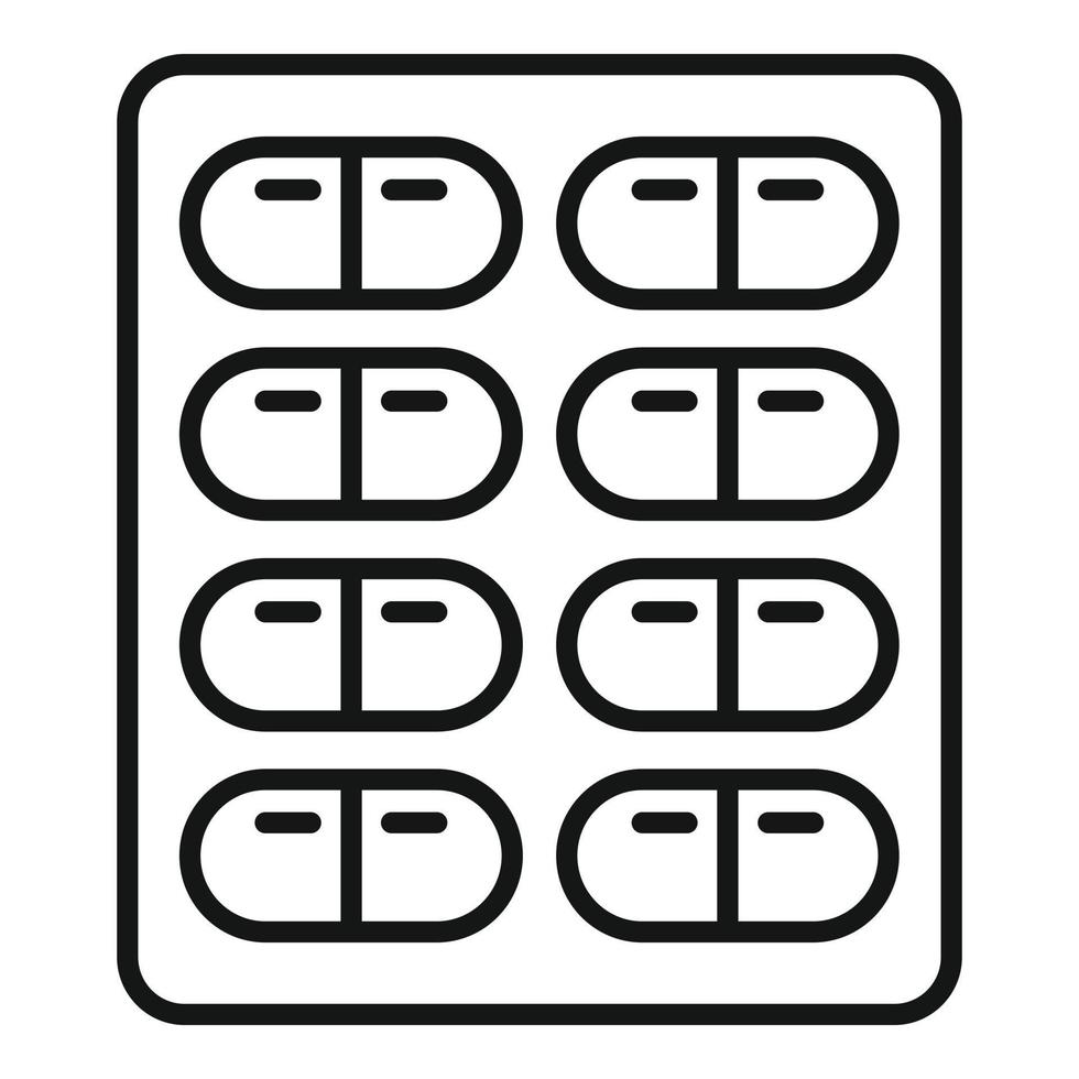 Capsule pack icon, outline style vector