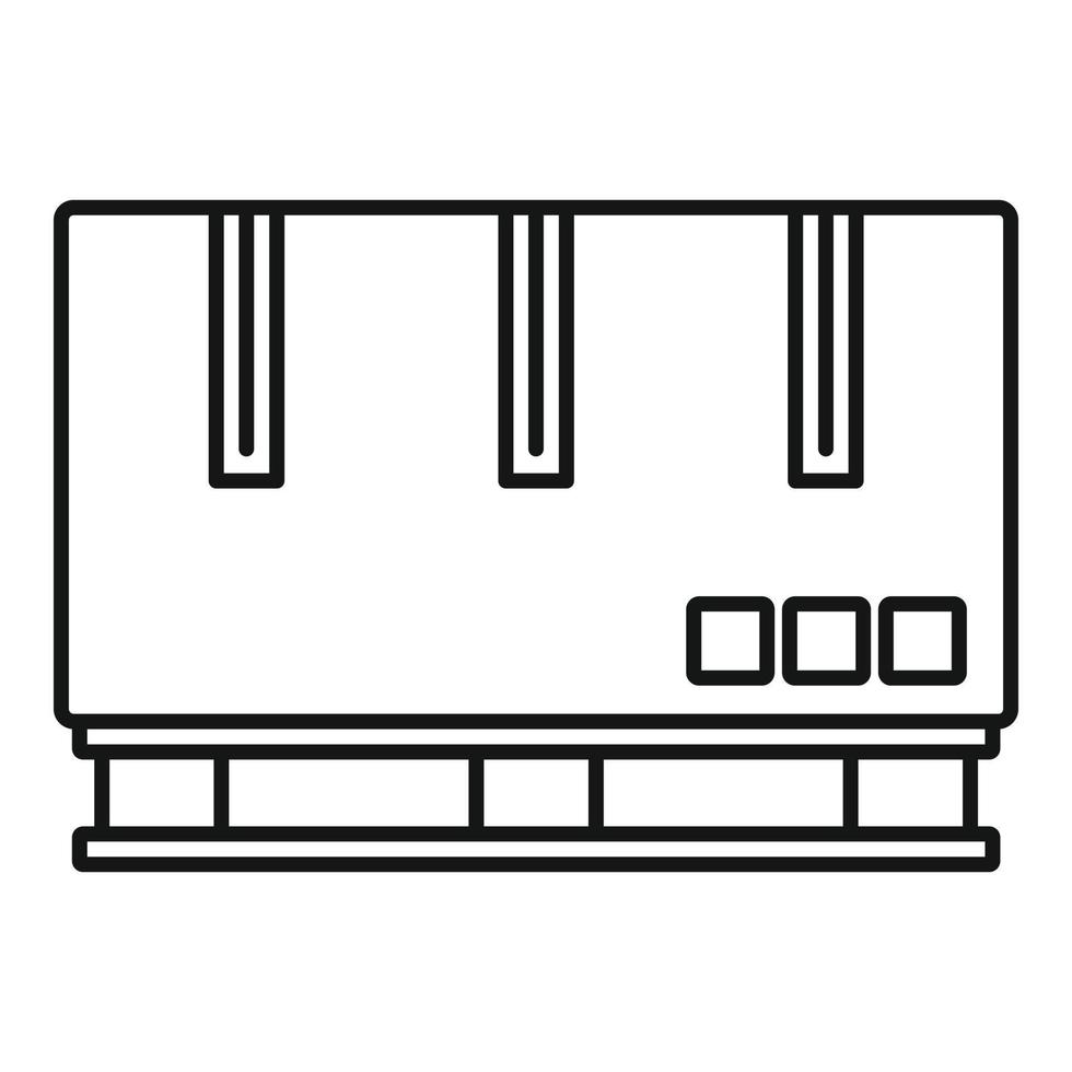 icono de paleta de caja portadora, estilo de contorno vector