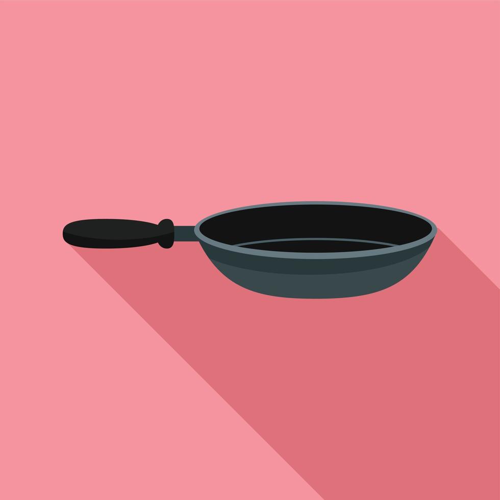 Fry pan icon, flat style vector