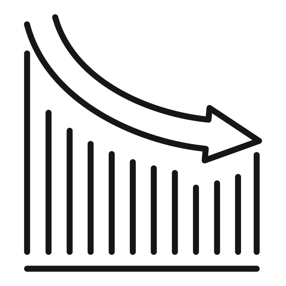 Regression analysis icon, outline style vector