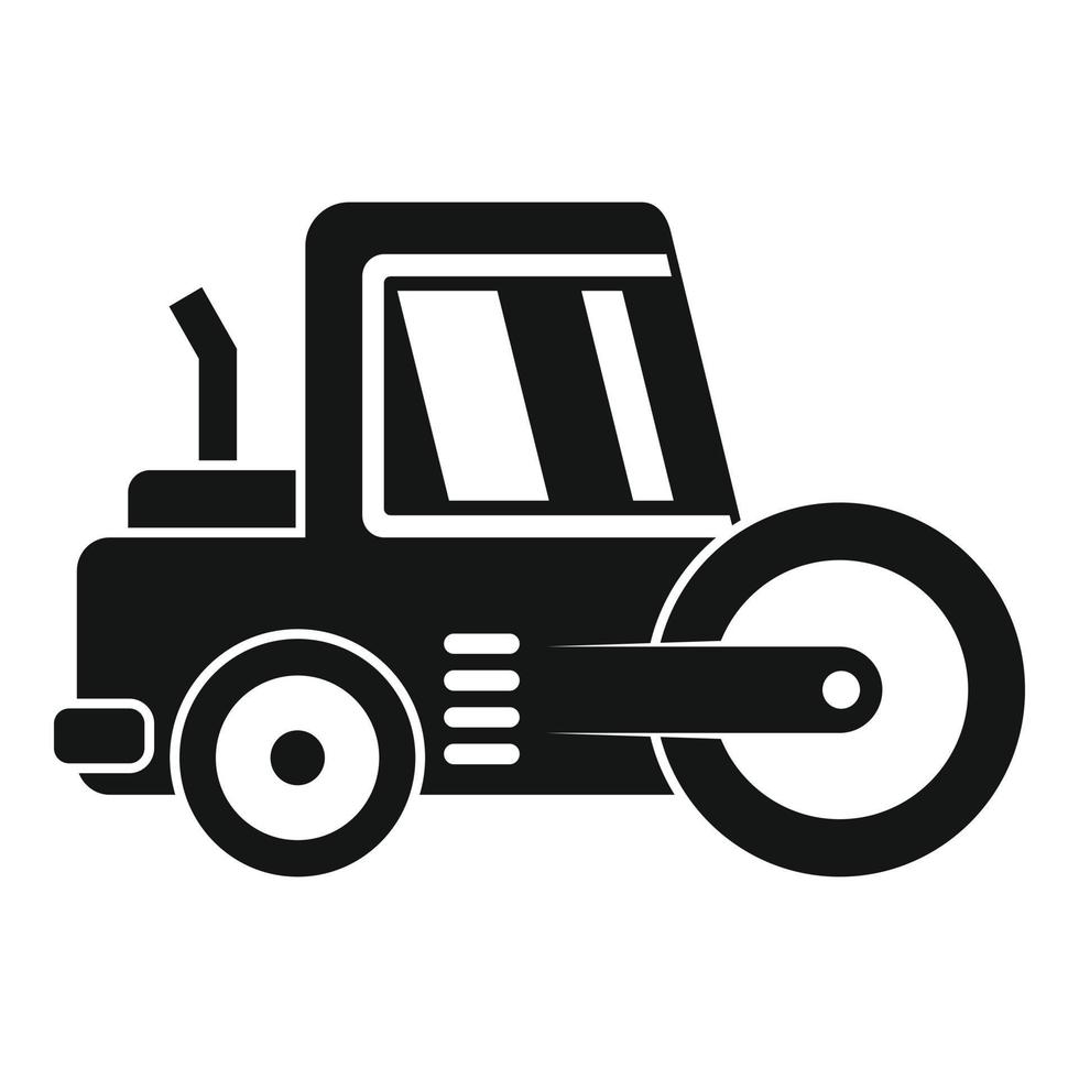 Vehicle road roller icon, simple style vector