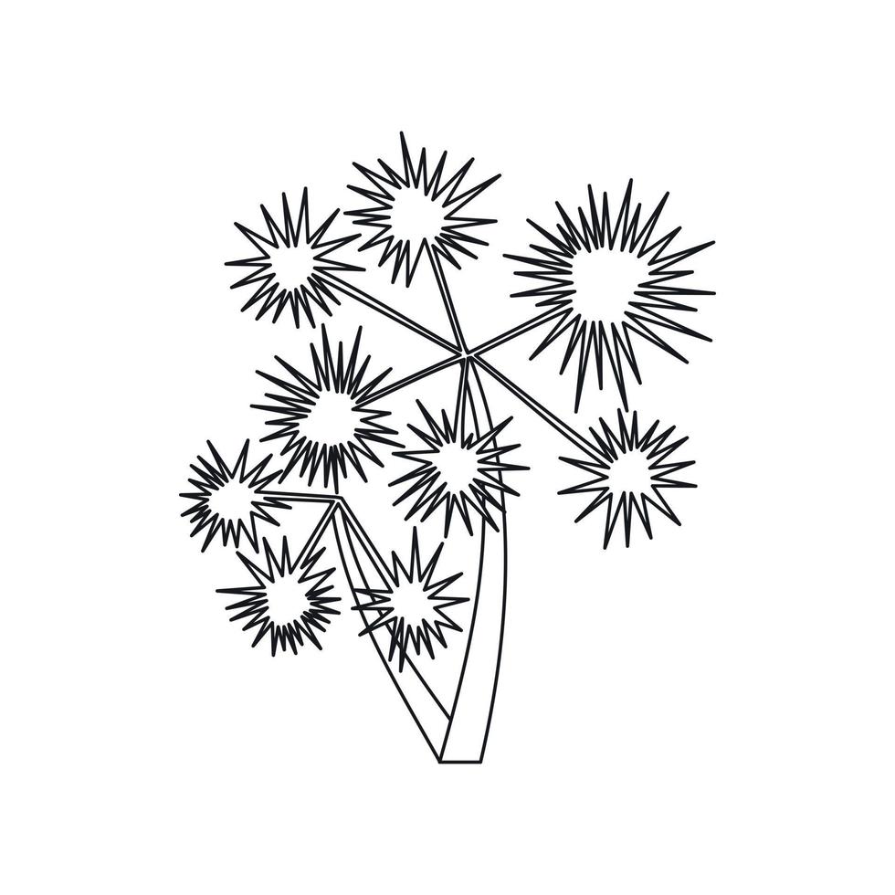 Prickly palm icon, outline style vector
