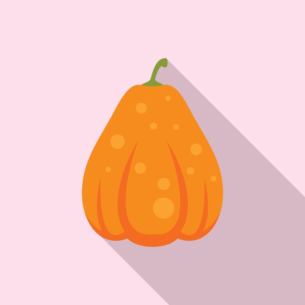 icono de calabaza vegetariana, estilo plano vector