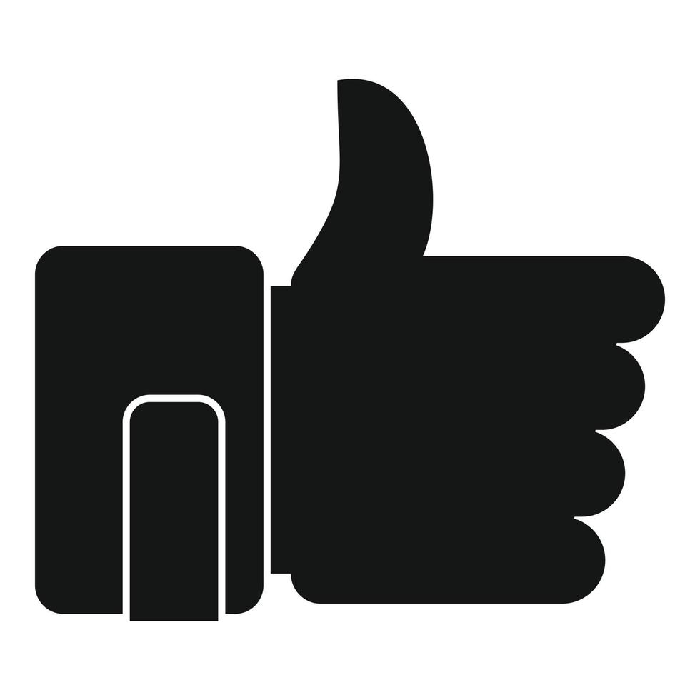 Thumb up mission icon, simple style vector