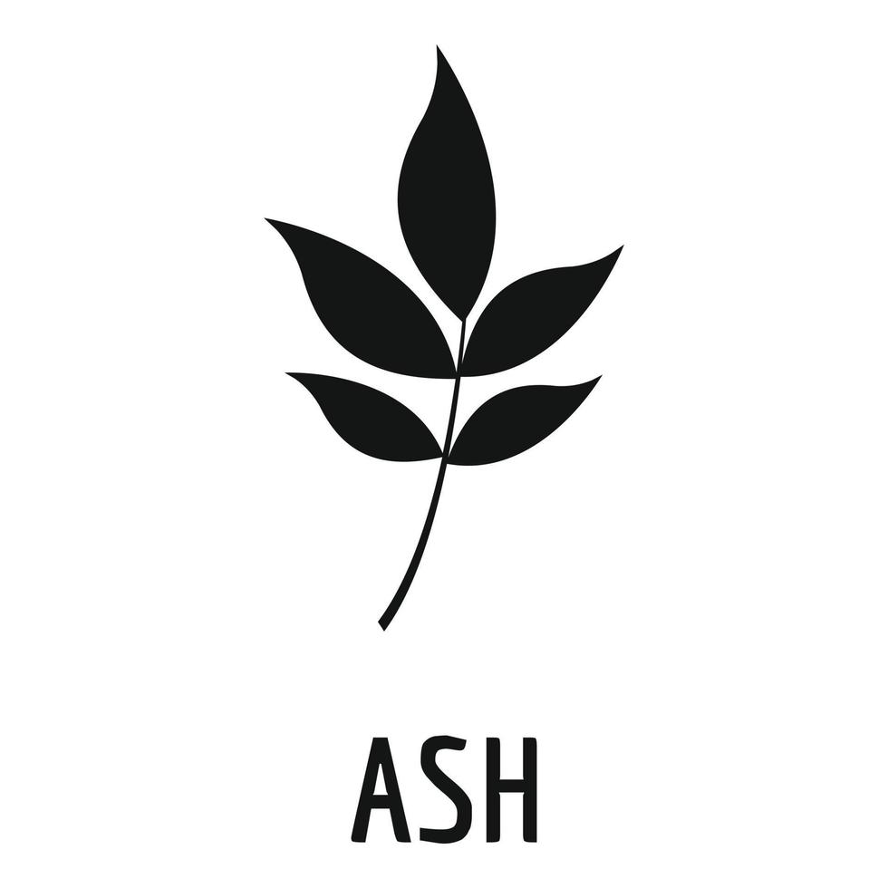 Ash leaf icon, simple black style vector