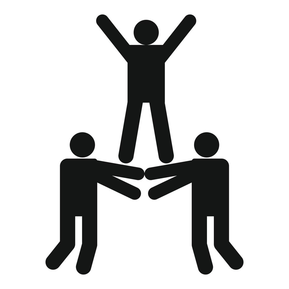 Happy teamwork icon, simple style vector