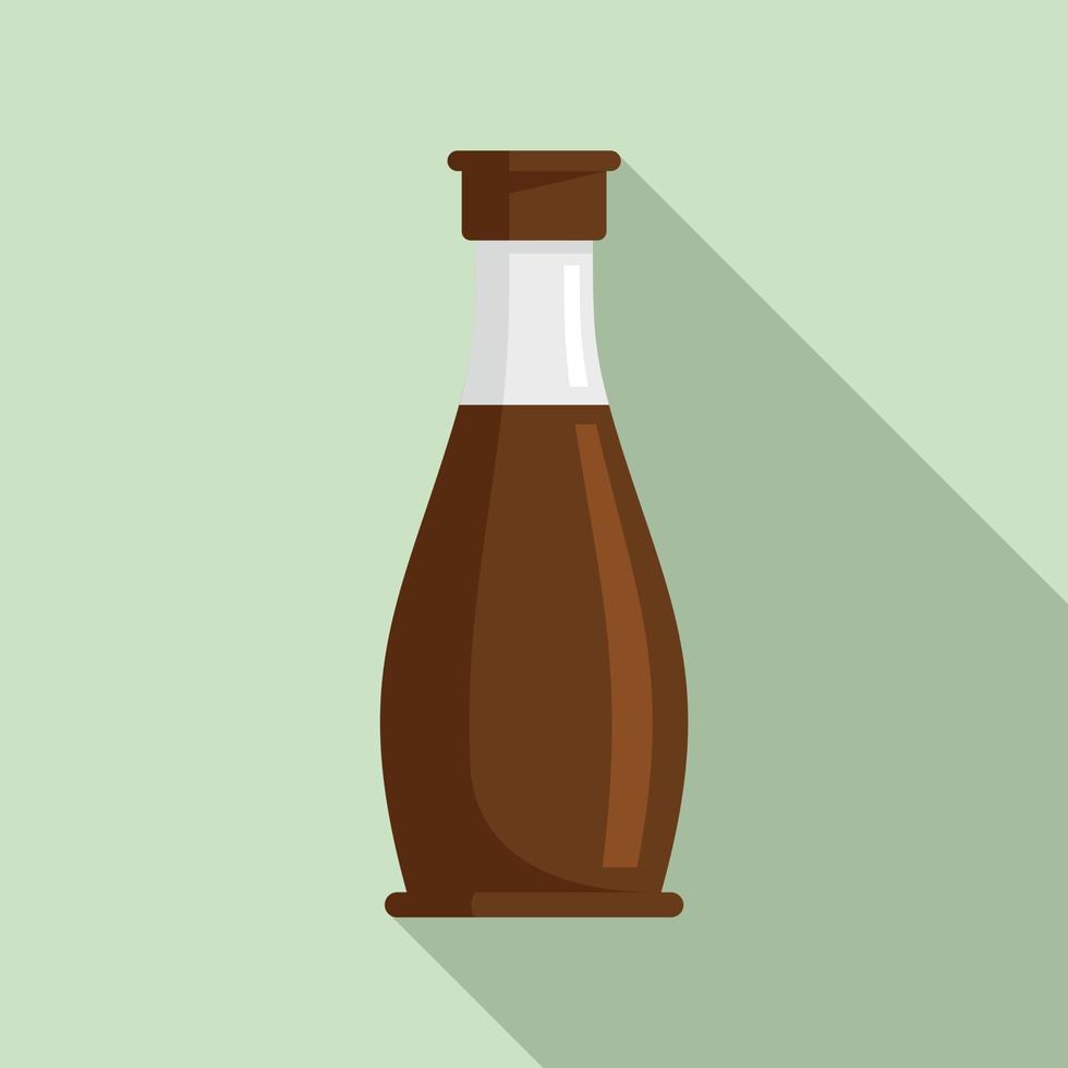 Condiment glass bottle icon, flat style vector