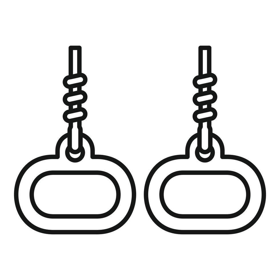 Gymnastics rings icon, outline style vector