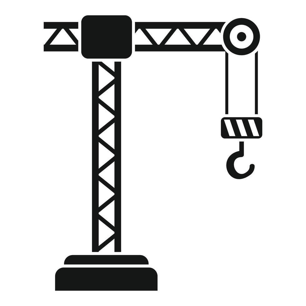 icono de grúa de construcción, estilo simple vector